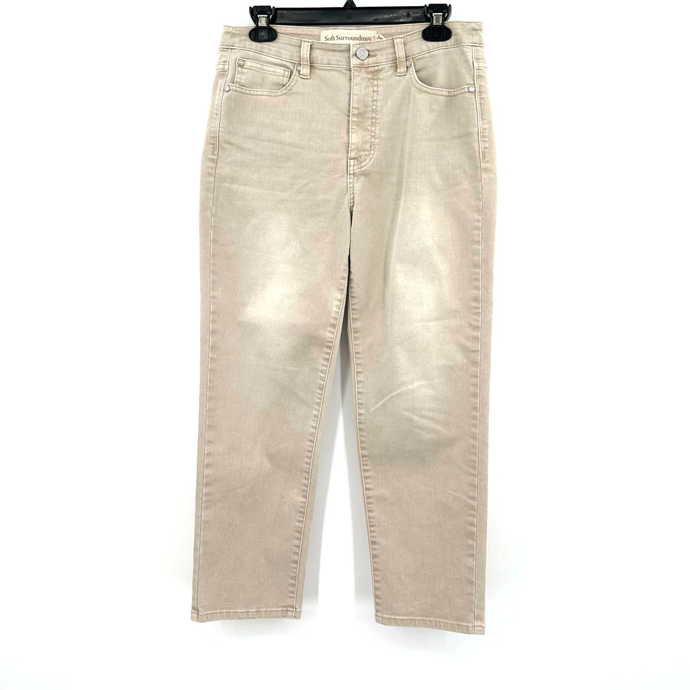 Soft Surroundings size 8 khaki colored cotton blend pants‎